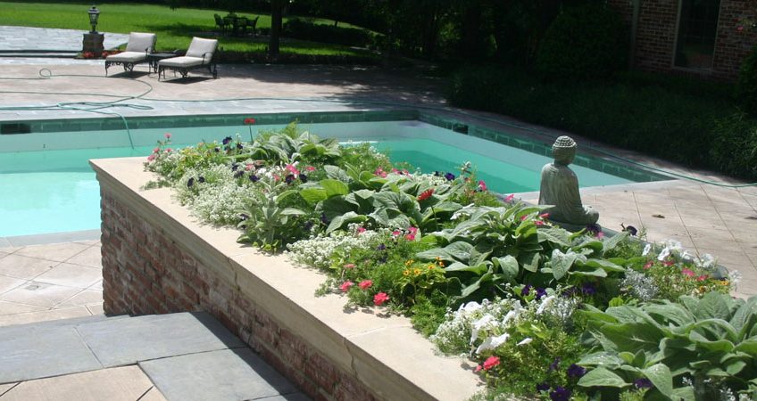 Raised Bed near swimming pool