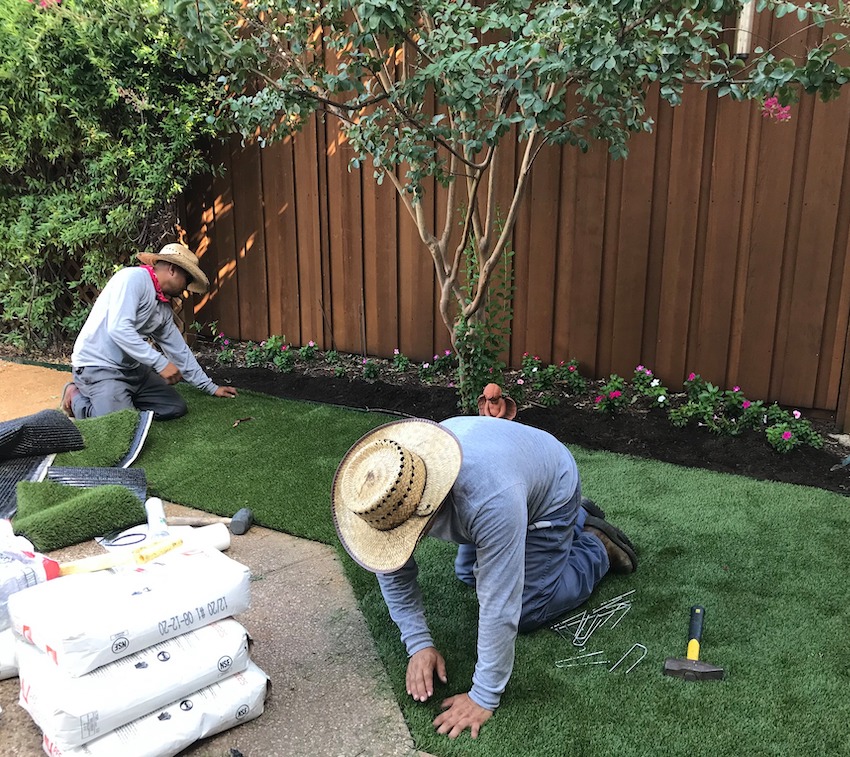 artificial turf in muddy area