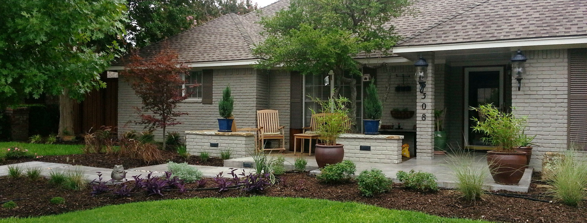 new front patio and garden landscape design