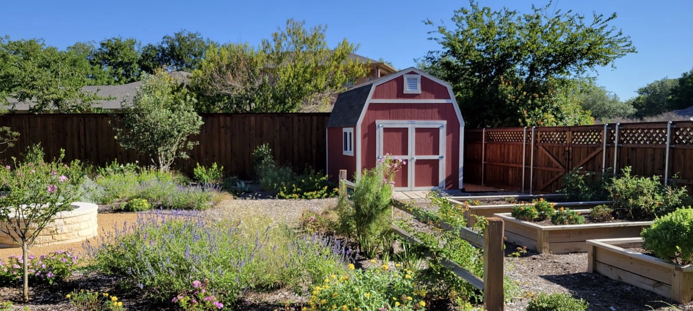 xeriscape around shed