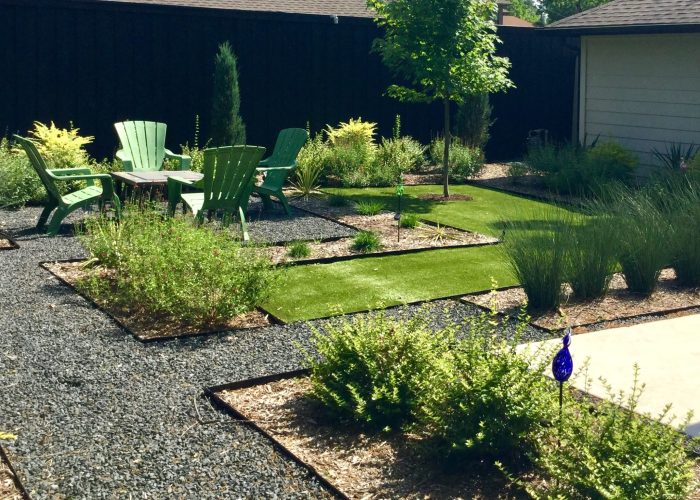 xeriscape seating area